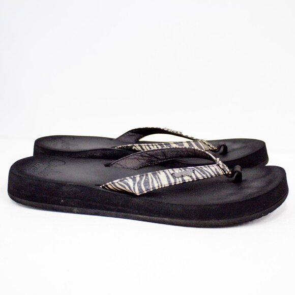 Reef Women's Size 7 Black Star Cushion Sandal Flip Flop Thong Style Open Toe GUC - Picture 4 of 9